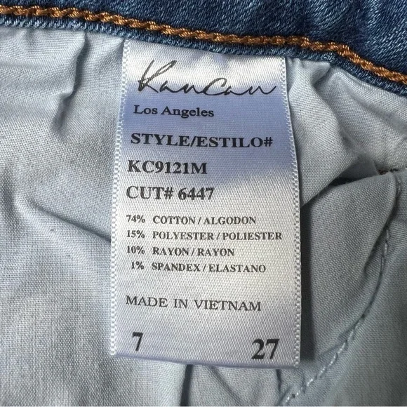 KanCan Women’s High Rise Raw Hem Frayed Ankle Jeans KC9121M, Size 7 / 27 - Picture 6 of 10
